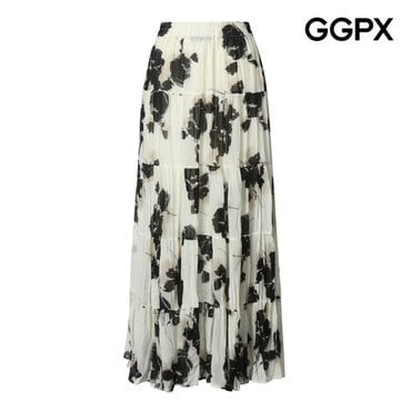 GGPX 로맨틱 플라워 패턴 링클 스커트 (GP5SK025F)