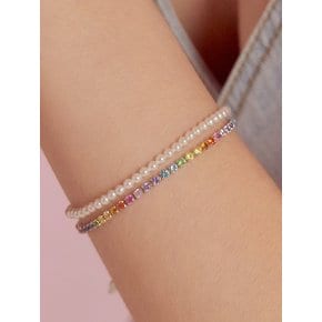 (SET) Pearl and Rainbow jewel Bracelet SE0160