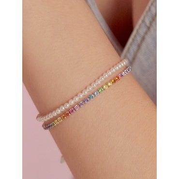 타티아나 (SET) Pearl and Rainbow jewel Bracelet SE0160