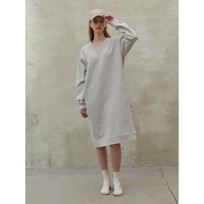 V-NECK SWEAT DRESS OATMEAL