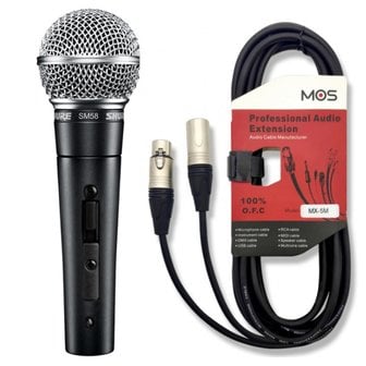 SHURE SM58SK 찬양팀 유선마이크 MX-5M 케이블포함