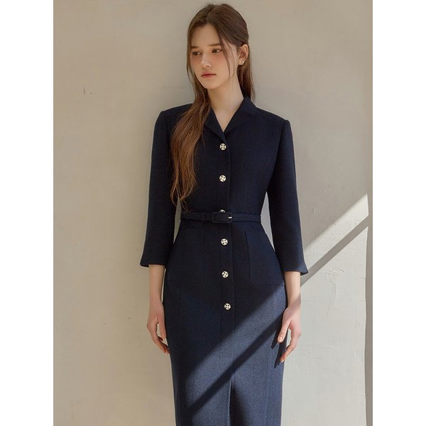 [Y]SS Calla134 쉬비긴즈 세레나 트위드 원피스 네이비