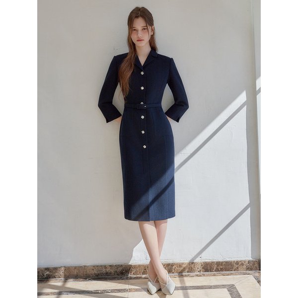 [Y]SS Calla134 쉬비긴즈 세레나 트위드 원피스 네이비
