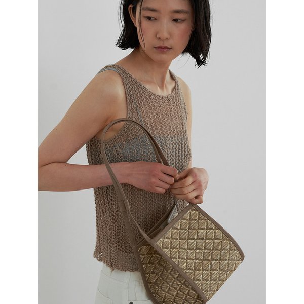 26 Rattan Shoulder Tote Mocha