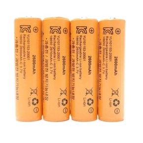 KC인증 18650 2600mAh 보호회로 내장 배터리 3.7v_WB047F6