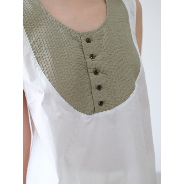 pintuck shirring blouse (ivory)