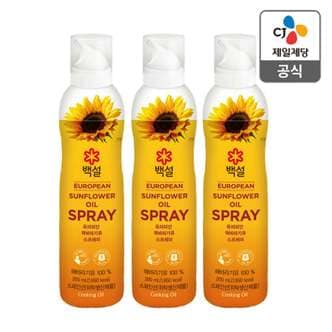 CJ제일제당 [본사배송] 백설 해바라기유 스프레이 200ml X 3개