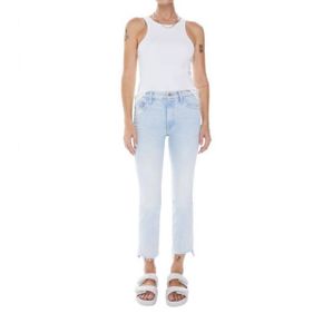 5482562 Mother Insider Crop Step Fray Jeans In Smooth Sailing