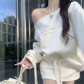 듀크 레터링 원숄더 투피스 세트 2컬러 HY 5137_P404719615