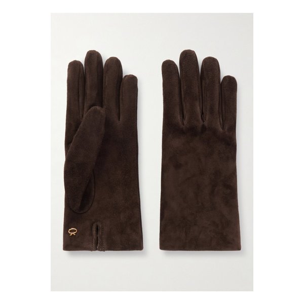 장식 스웨이드 장갑 다크 브라운 46376663162900232