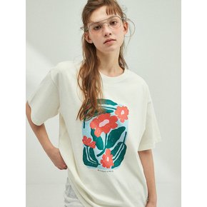 Flower Drawing Oversized T-Shirt_IVORY