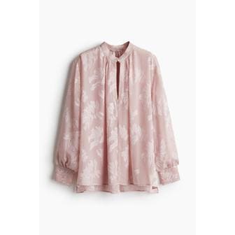 H&M 자카드 블라우스 라이트 더스티 핑크 1257670002