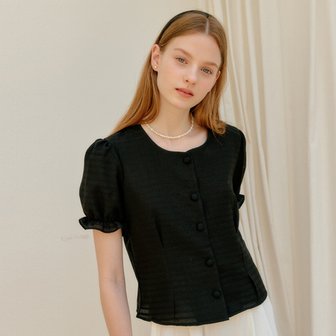 YUPPE FRILL BANDING SHIRT_BLACK