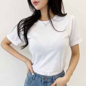 제이지컴퍼니 여성 국내제작 당일!! 기본 무지 베이직 라운드넥 반팔 티셔츠 데일리/꾸안꾸룩
