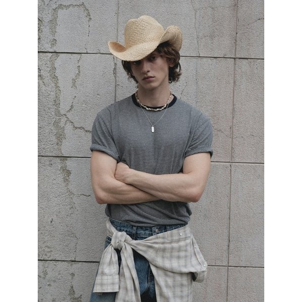 Men Essential Striped T-Shirt, Navy