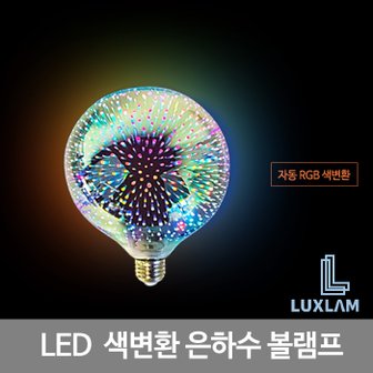 룩스램 LED 색변환 에디슨전구 은하수 LED볼램프 G125 삼색