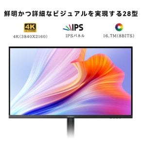 NNOCN 4K 3840 x 2160 PC IPS VESA75x75mm, DPHDMI, 28인치 모니터, 모니터, 비광택, 스피커,