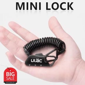 가격할인 ULACK 미니 와이어케이블 초경량 자물쇠 블랙