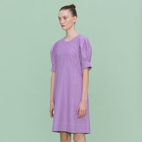 Volume Short Sleeved Mini Dress_PURPLE