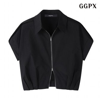 GGPX 정상가:59,000원  캐쥬얼 투웨이 집업 크롭 여성 셔츠 (GOBBA005D)