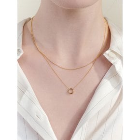 [sv925] circle layered necklace