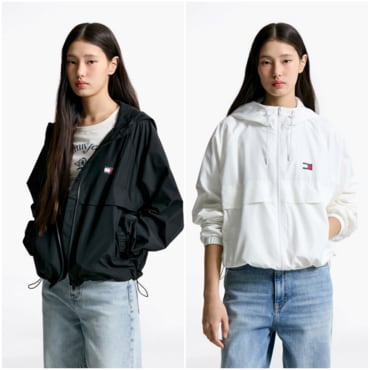 타미진스 여성 플래그 프린트 윈드브레이커 T32F1WJC44TWT1 TOMMY JEANS