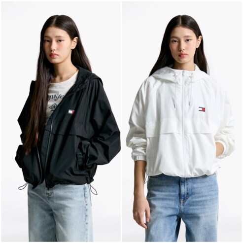 타미진스 여성 플래그 프린트 윈드브레이커 T32F1WJC44TWT1 TOMMY JEANS