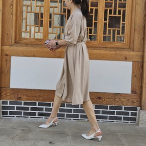 롱 셔츠 원피스 남방 뱀부 베이지 플레어  66 77 88 40대 50대 미시 정장 봄 가을 긴팔
