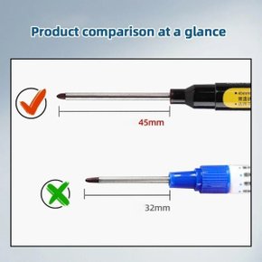 4-60개입 45mm 긴 펜 호환용촉 목공용 깊은 구멍 마커 검정/파랑/빨강/흰색 측정용 수공구