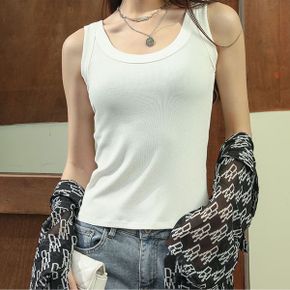 U넥 골지 스판 민소매 나시 3color DK 0023_P400122680