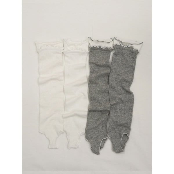 2PCS 1SETMILKY WAVE LEG WARMER_GREY