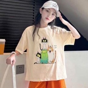 베비포 주니어 여아 반팔티 초등 캐릭터 고학년 등교룩 티셔츠 CT2...