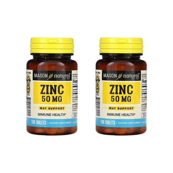 [해외직구]메이슨네츄럴 징크 아연 50mg 100정 2팩 Mason Natural Zinc 50 mg 100 Tablets