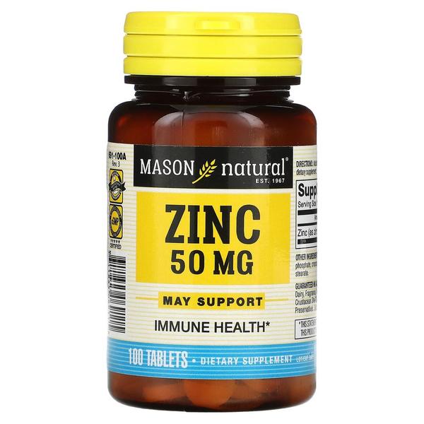 [해외직구]메이슨네츄럴 징크 아연 50mg 100정 2팩 Mason Natural Zinc 50 mg 100 Tablets