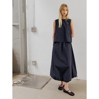 아티드 벌룬 스트링 슬리브리스 원피스_2COLORS