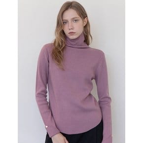 Wool blended turtleneck knitwear _ Pink