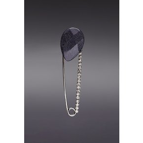 Blue Sandstone Safety Pin Brooch