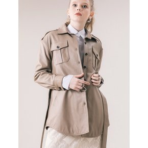 LAMBSKIN TRUCKER TRENCH JACKET-BG