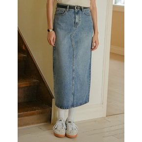 USA ring denim skirt_Blue