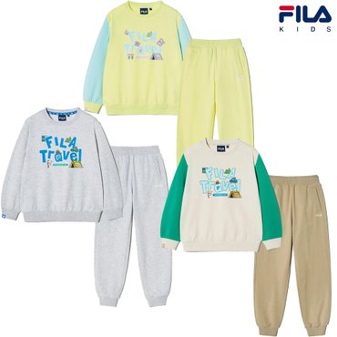 휠라키즈 Travel club 그래픽 상하세트(FK2FSH1402X)