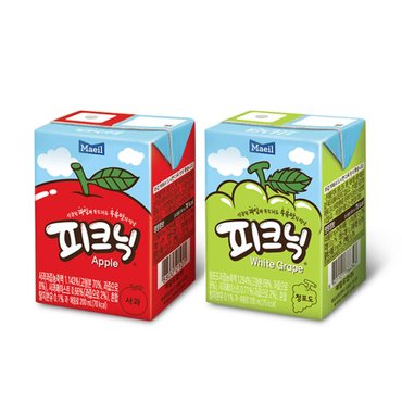  매일 피크닉 200ml 24팩 사과 청포도 음료