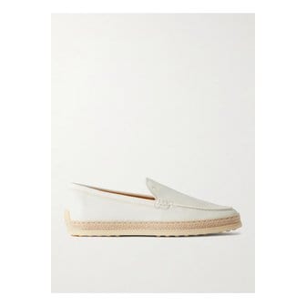 토즈 라피아 트리밍 가죽 로퍼 화이트 1647597354930842