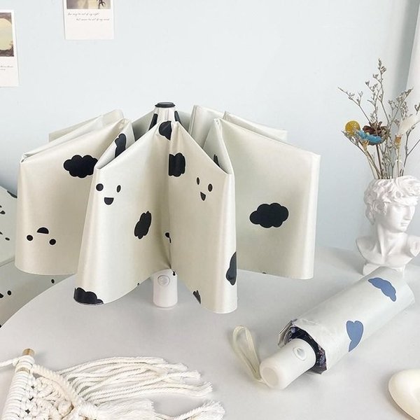 클라우드 3단 자동 우산 양산 귀여운 휴대용 양우산 (WFJD3O4)