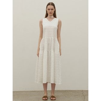 320쇼룸 Jacquard Sleeveless Long Dress White