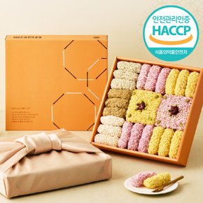 HACCP 강릉 명품 수제전통한과 2단 선물세트 1F(600g)(+선물박스,보자기포장)