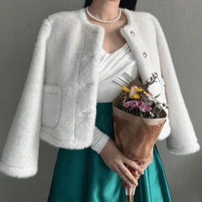 모크 극세사 금장버튼 페이크퍼 인조퍼 털 자켓 3COLOR _P375825983