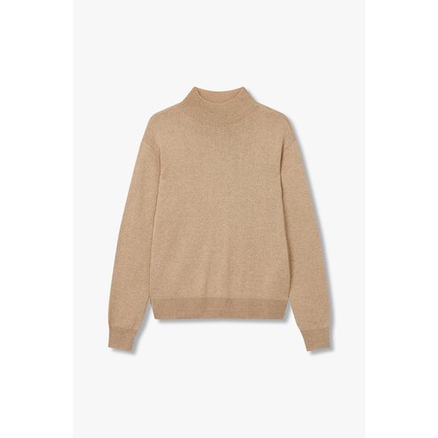ARMANI EXCHANGE 여성 글리터 모크넥 니트 풀오버( A424332518)골드