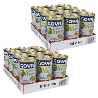  Goya Manzanilla Olives 고야 만자닐라 올리브 스터피 앤초비 멸치 5.25oz 24팩