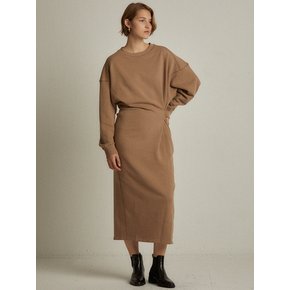 Pintuck jersey dress (brown)