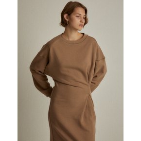 Pintuck jersey dress (brown)